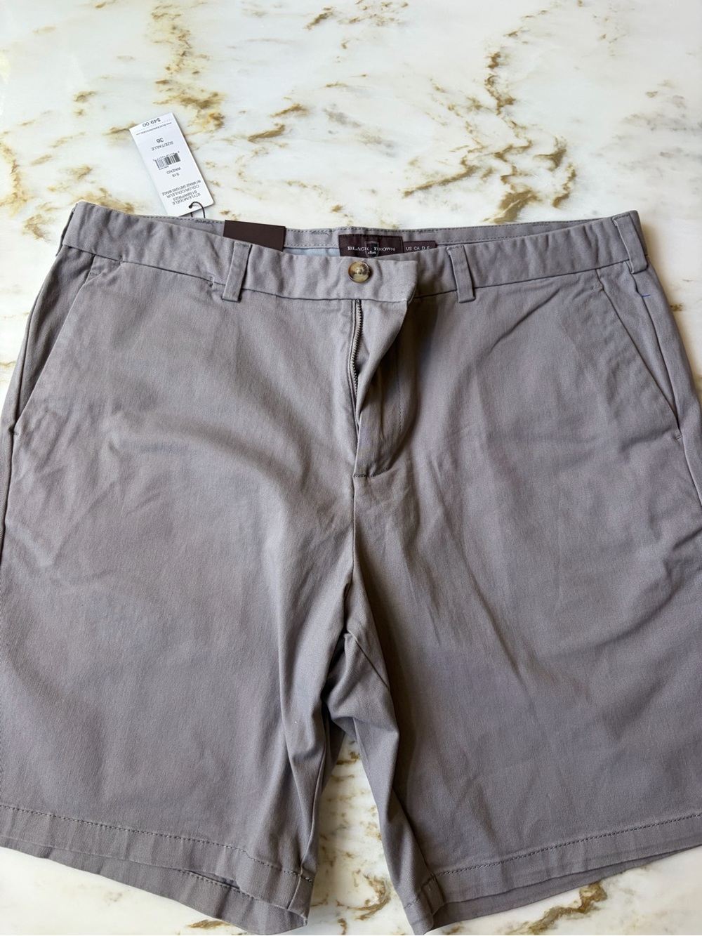 Black Brown 1826 Men's Flat Front Chino Shorts - Gray